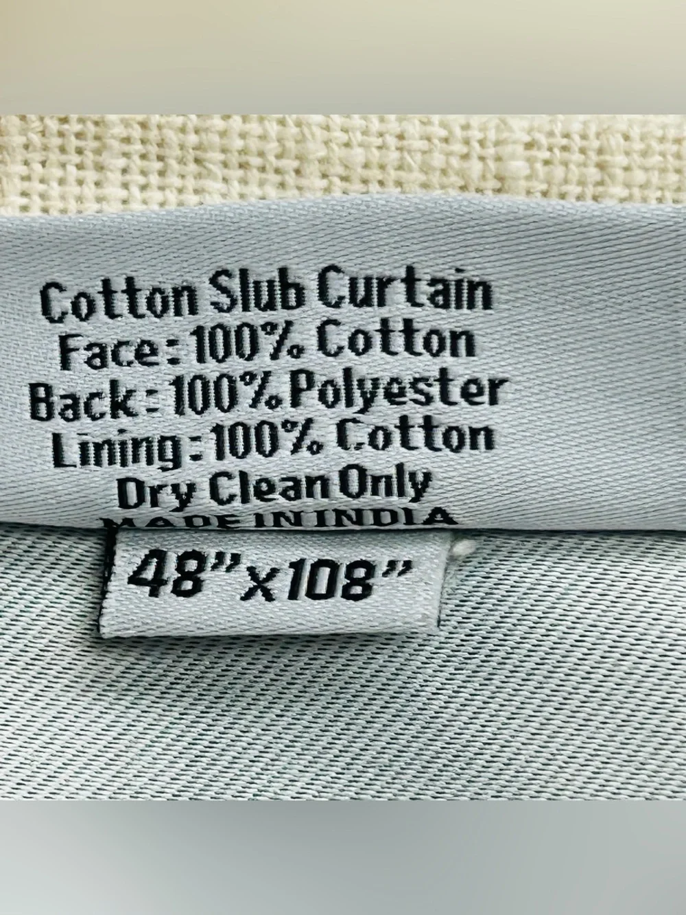 QUINCE Set Of 2 48x108 Cotton Slub Room Darkening Curtains Natural 9712